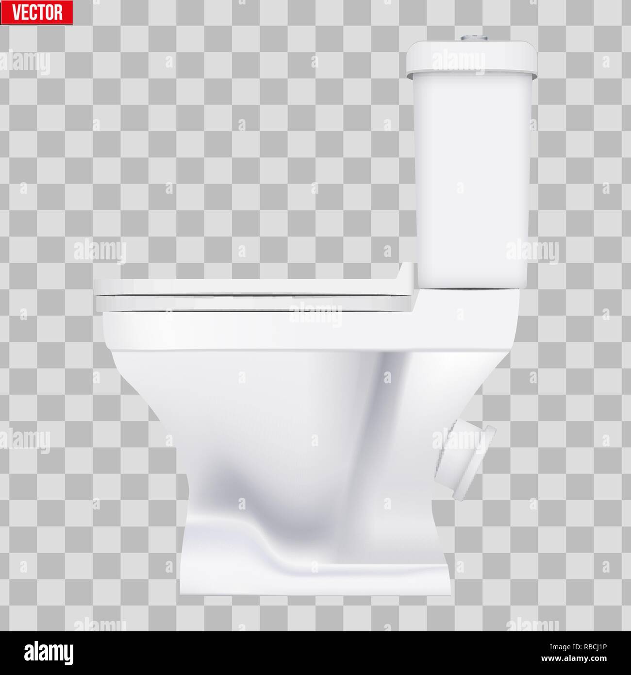 Ceramic toilet classic model Stock Vector