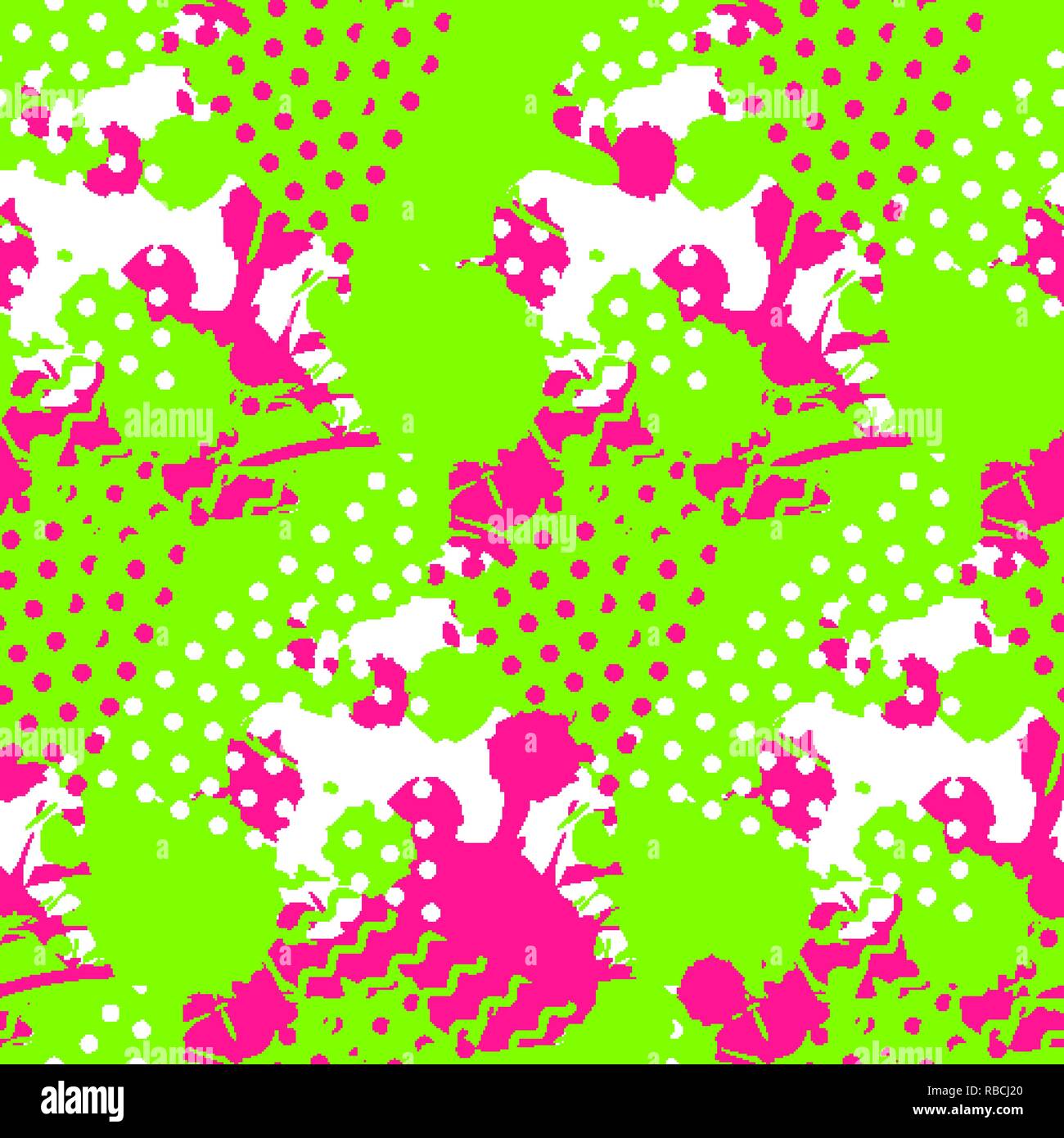 Abstract seamless pattern with liquid blots and geometric shapes Stock ...