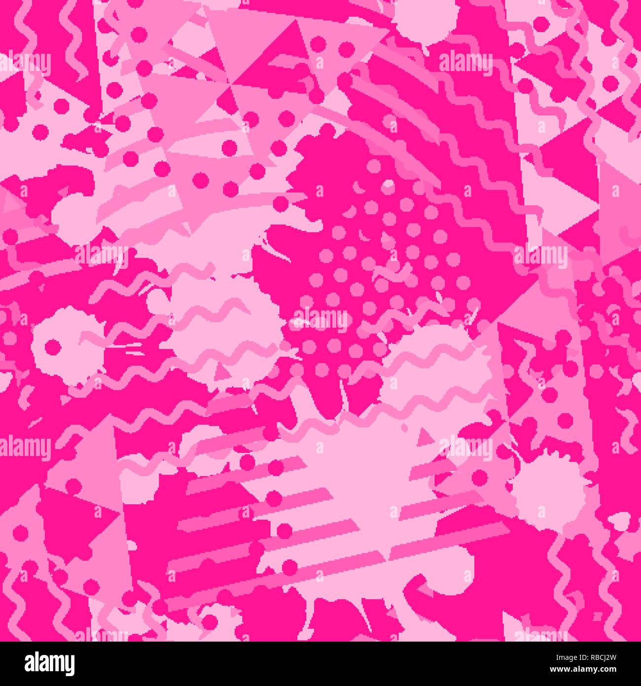 Seamless pattern with geometric shapes and abstract fluid forms. Color ...