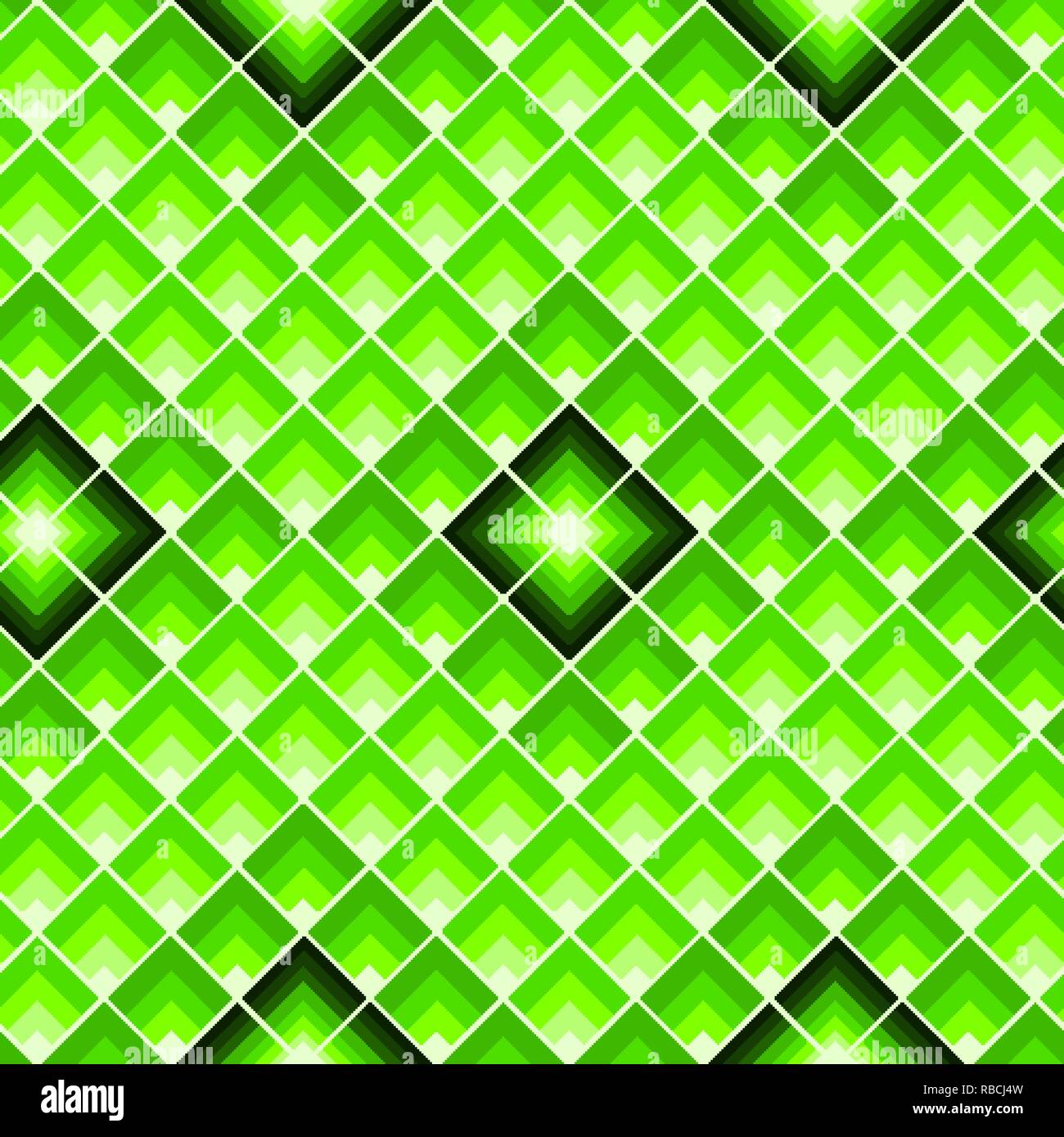Rectangles or lozenges seamless pattern in trendy neon lime color Stock Vector