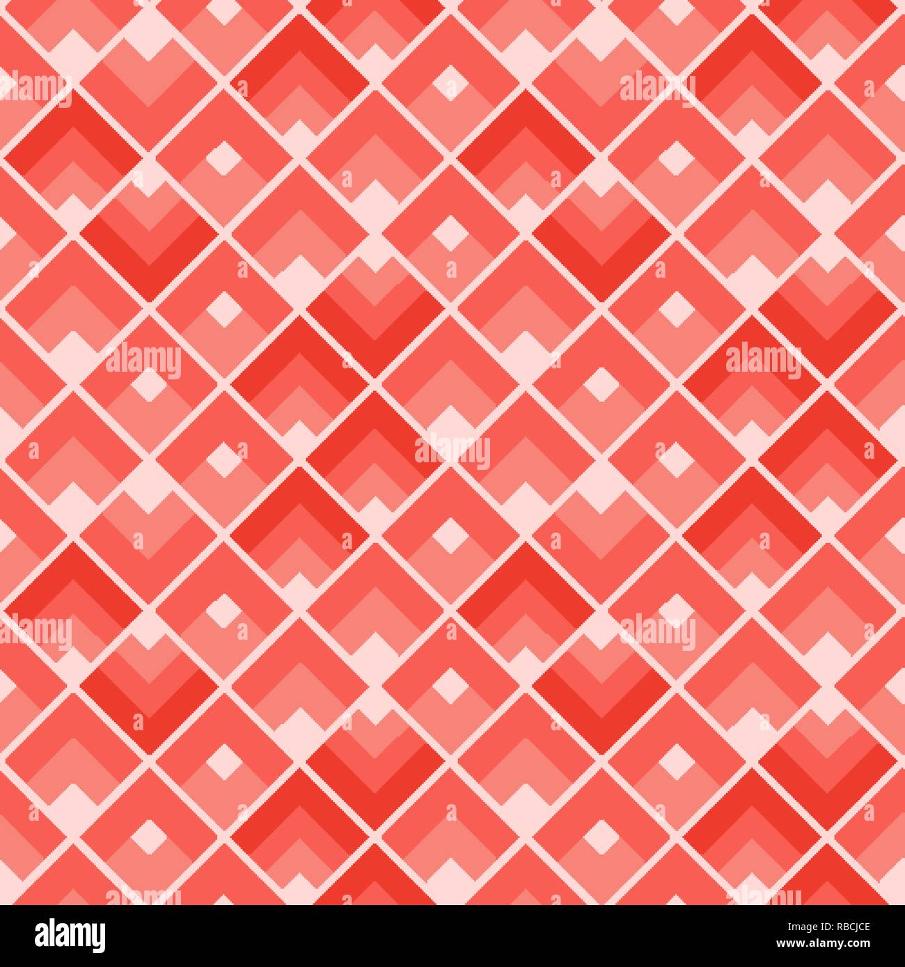 Abstract geometric pattern. Rectangles repeat. Coral colored squares tile Stock Vector