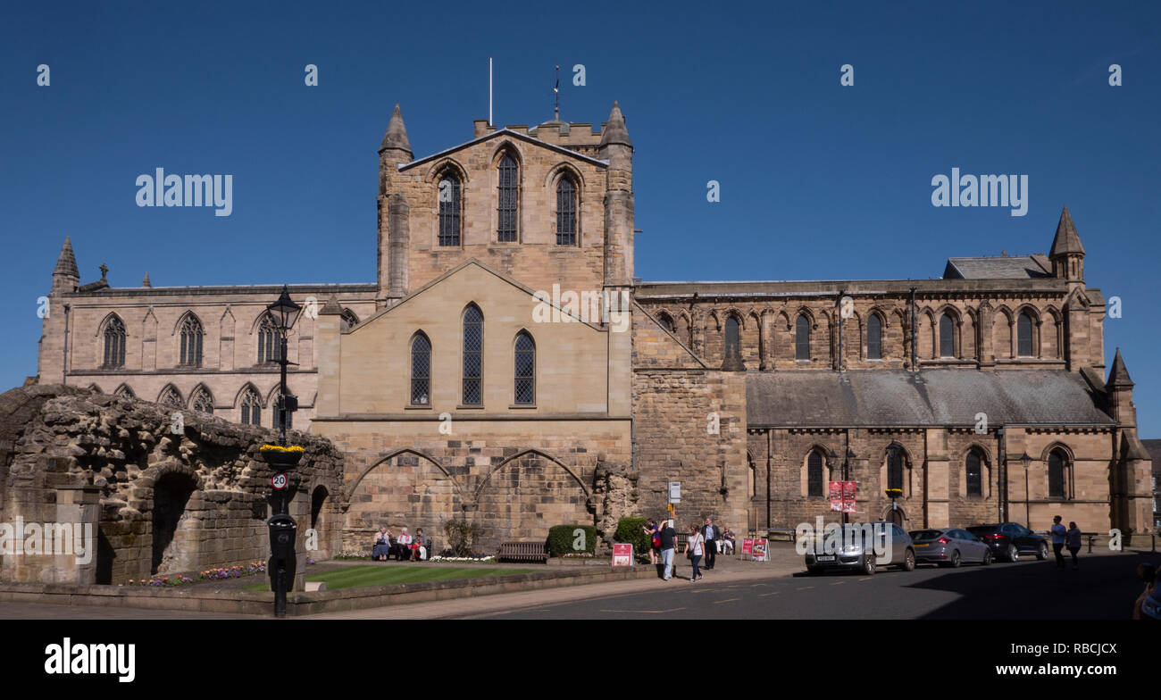 Landscape view of Hexham Abbey Stock Photo