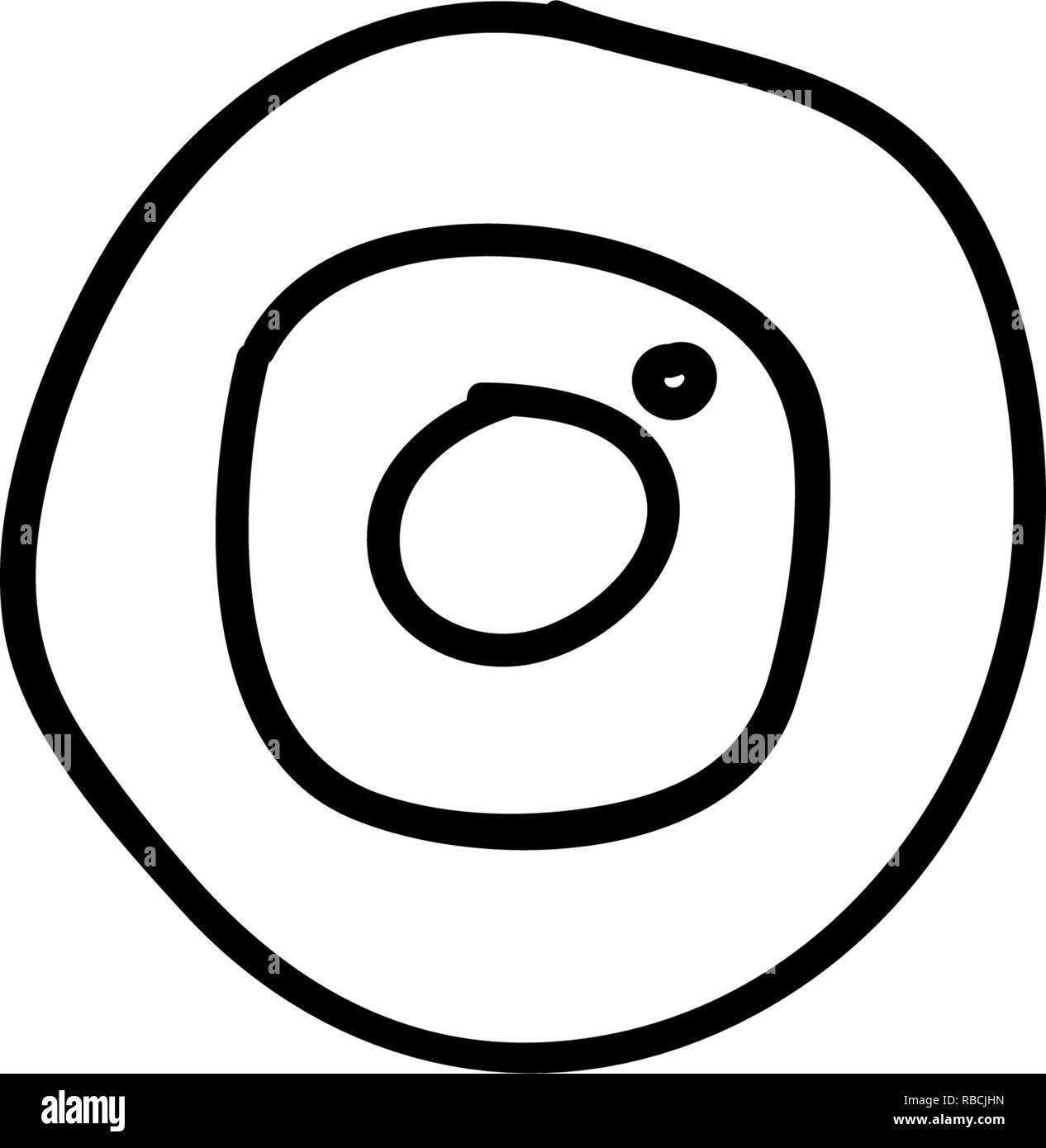 Hand drawn camera social media doodle style icon Stock Vector Image ...