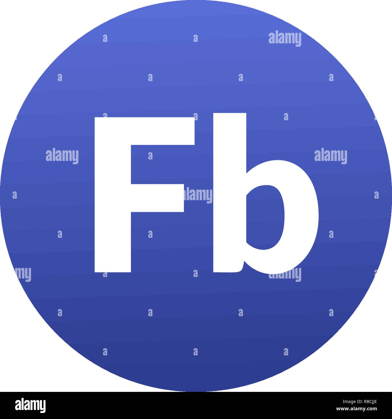 White Fb Text On A Blue Circle Icon Stock Vector Image Art Alamy