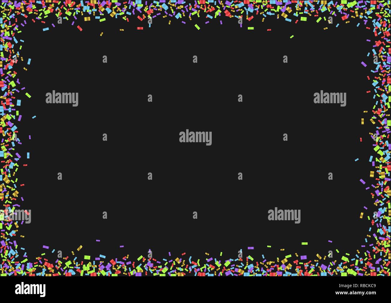Abstract background with many falling tiny confetti pieces. Vector illustration Stock Vector