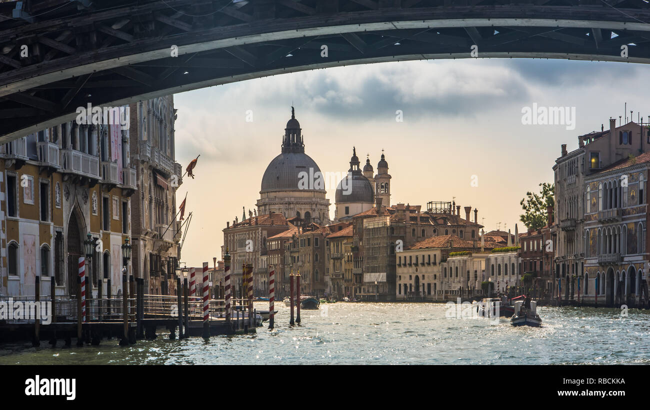 grand canal and the basilica santa maria del salute at sunset Stock ...