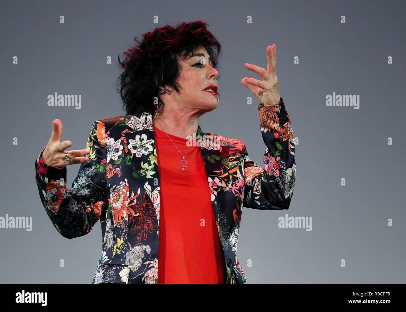 Ruby Wax speaking at the Pendulum Summit, a business and self-empowerment summit in Dublin. Stock Photo