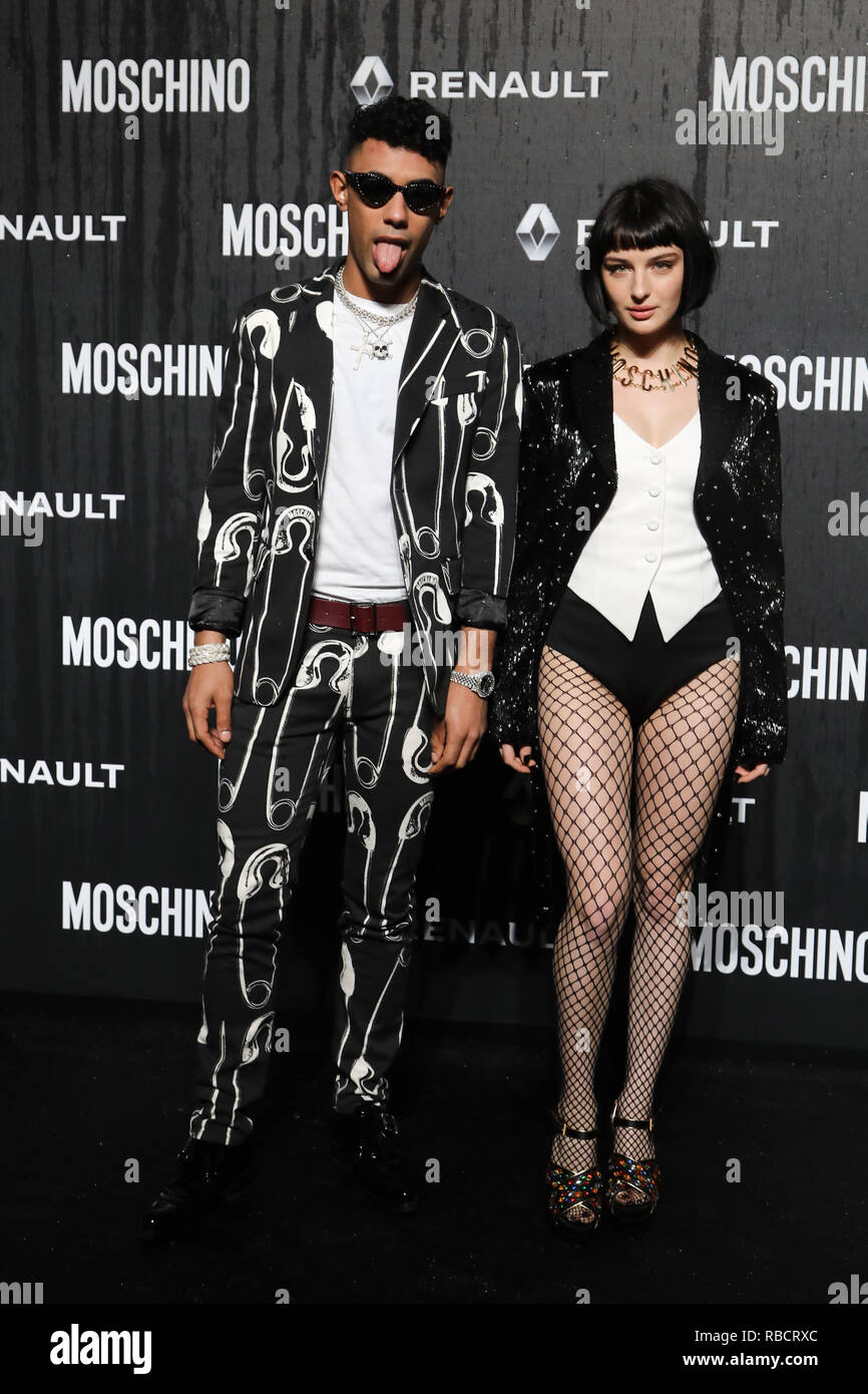 Rome, CinecittÃ studios, Moschino fashion show. In the picture: Dark ...