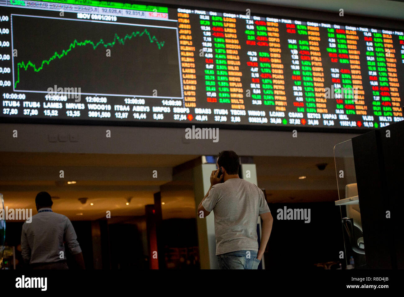 SP - Sao Paulo - 09/01/2019 - Bovespa sets new record - The IBOVESPA Index hit a new record in the early afternoon of Wednesday, January 9th, operating above 93,000 points. Photo: Suamy Beydoun / AGIF Stock Photo