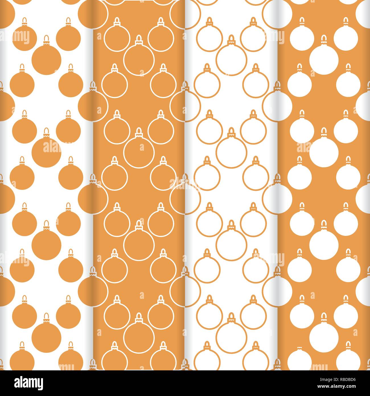 Set Of 4 Happy New Year 2019 And Christmas Seamless Pattern