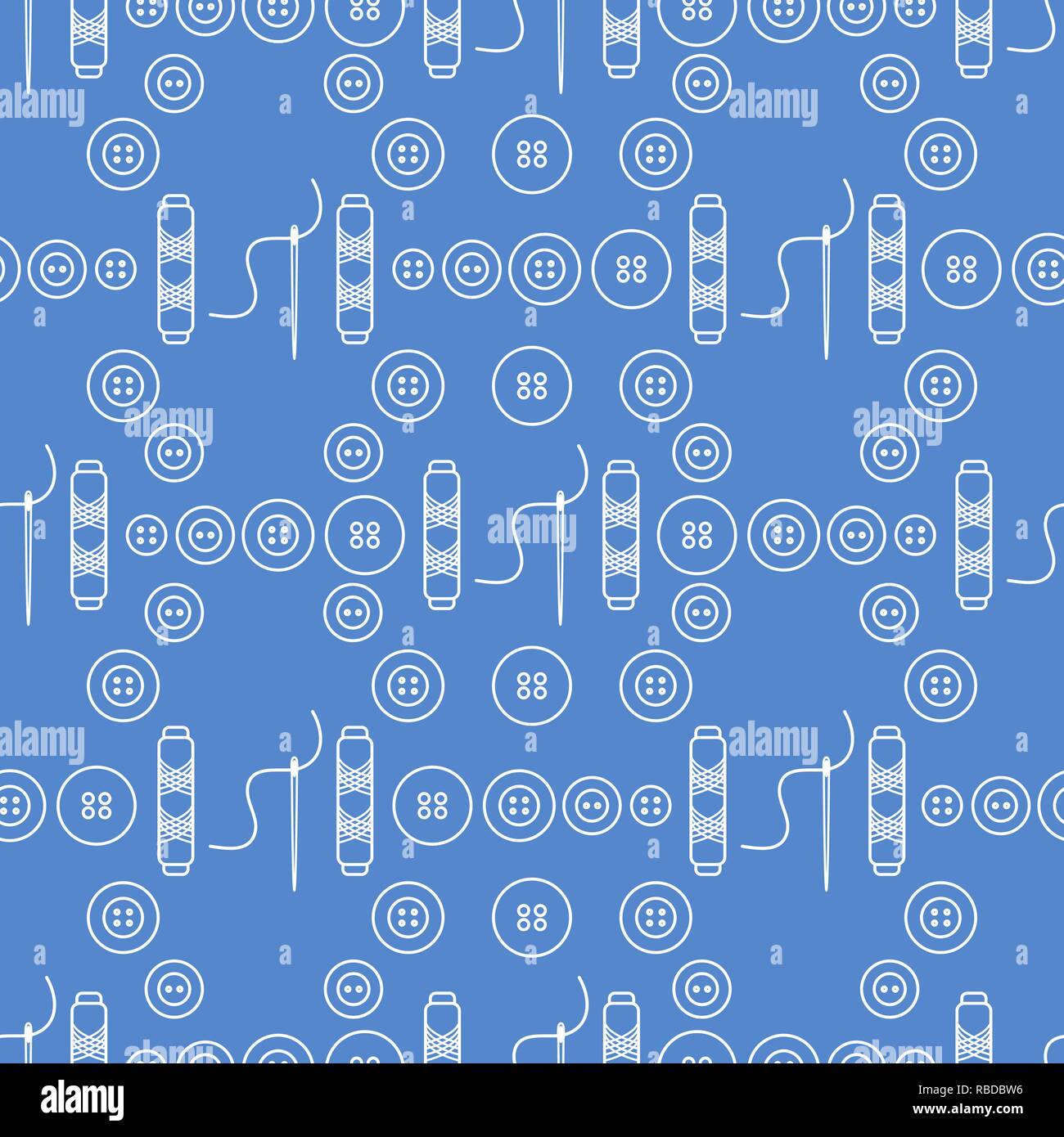 Seamless pattern with needles, buttons, threads. Sewing and needlework ...