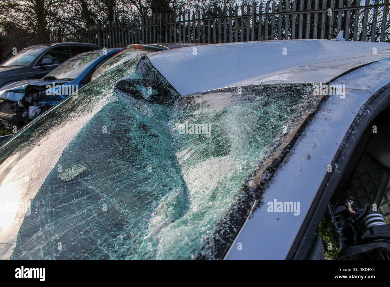 Car Crash; Smashed Windscreen / Roof Damage / Bodywork Damage / Wing