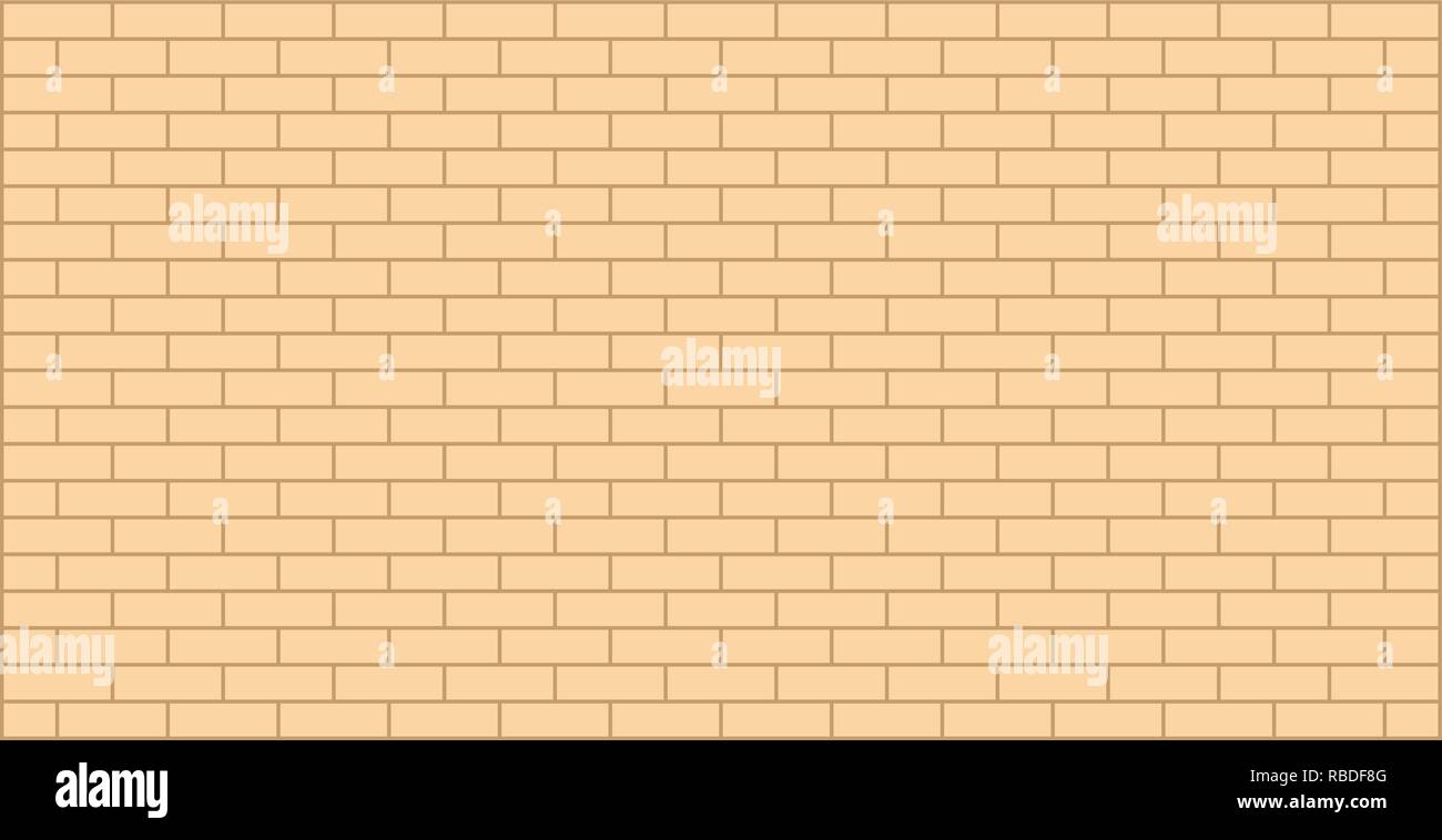 Beige brick wall texture graphic design with copy space for text. Stock Vector
