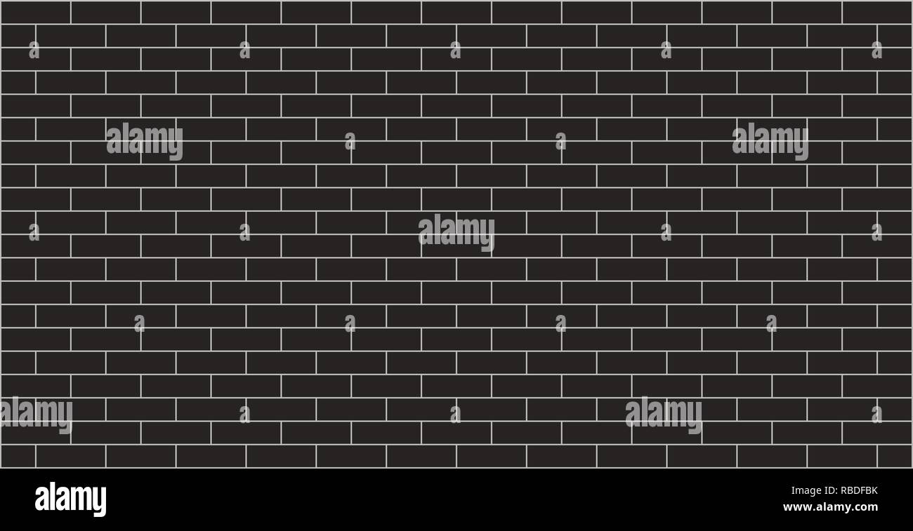 Black brick wall texture graphic design with copy space for text. Stock Vector