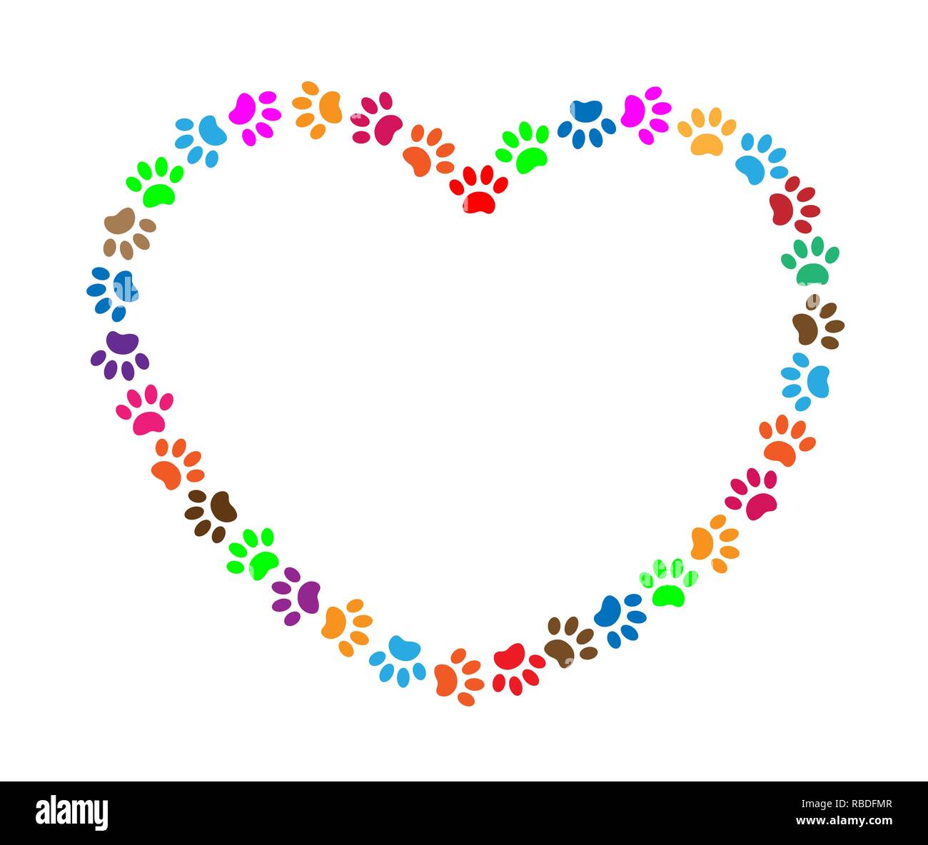 Paw Print And Heart Border