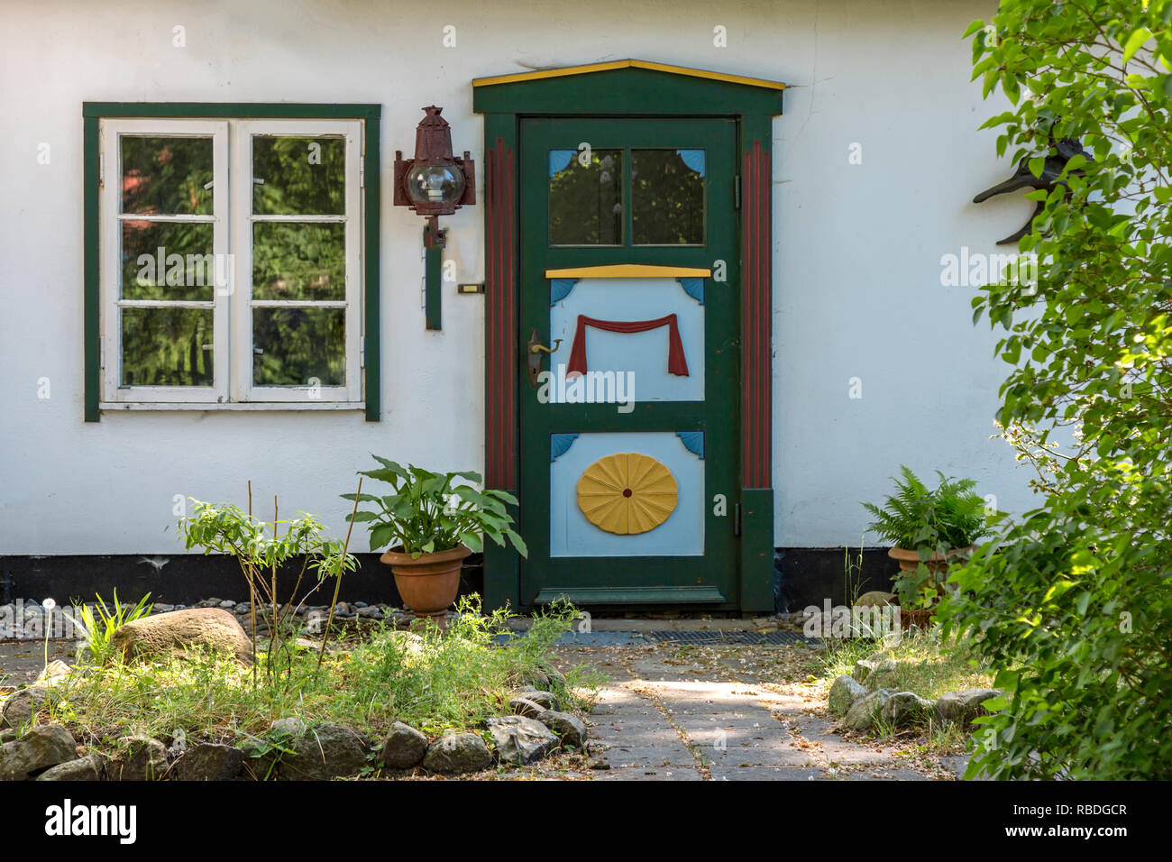 Typical house entrance in the north of Mecklenburg-Vorpommern Stock Photo