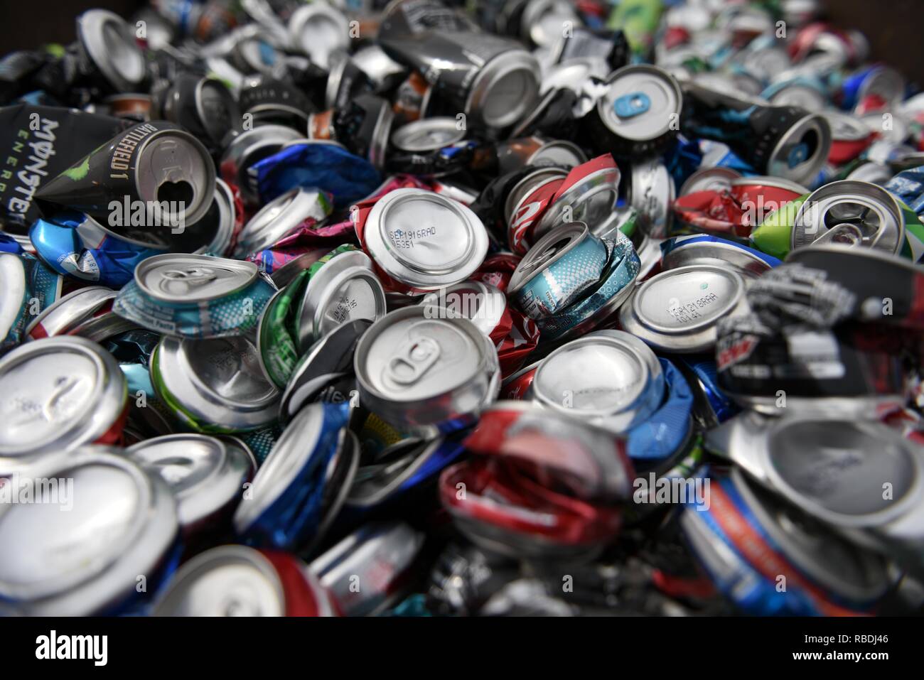 Gillette, Wyoming / July 25 2017 Aluminum Can Recycling, large pile of