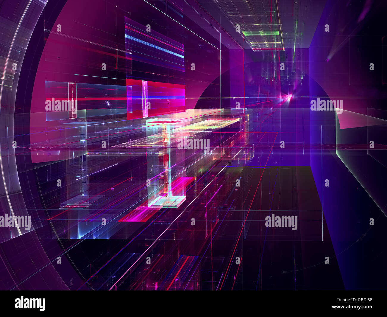 Futuristic tunnel or portal - abstract digitally generated 3d il Stock ...