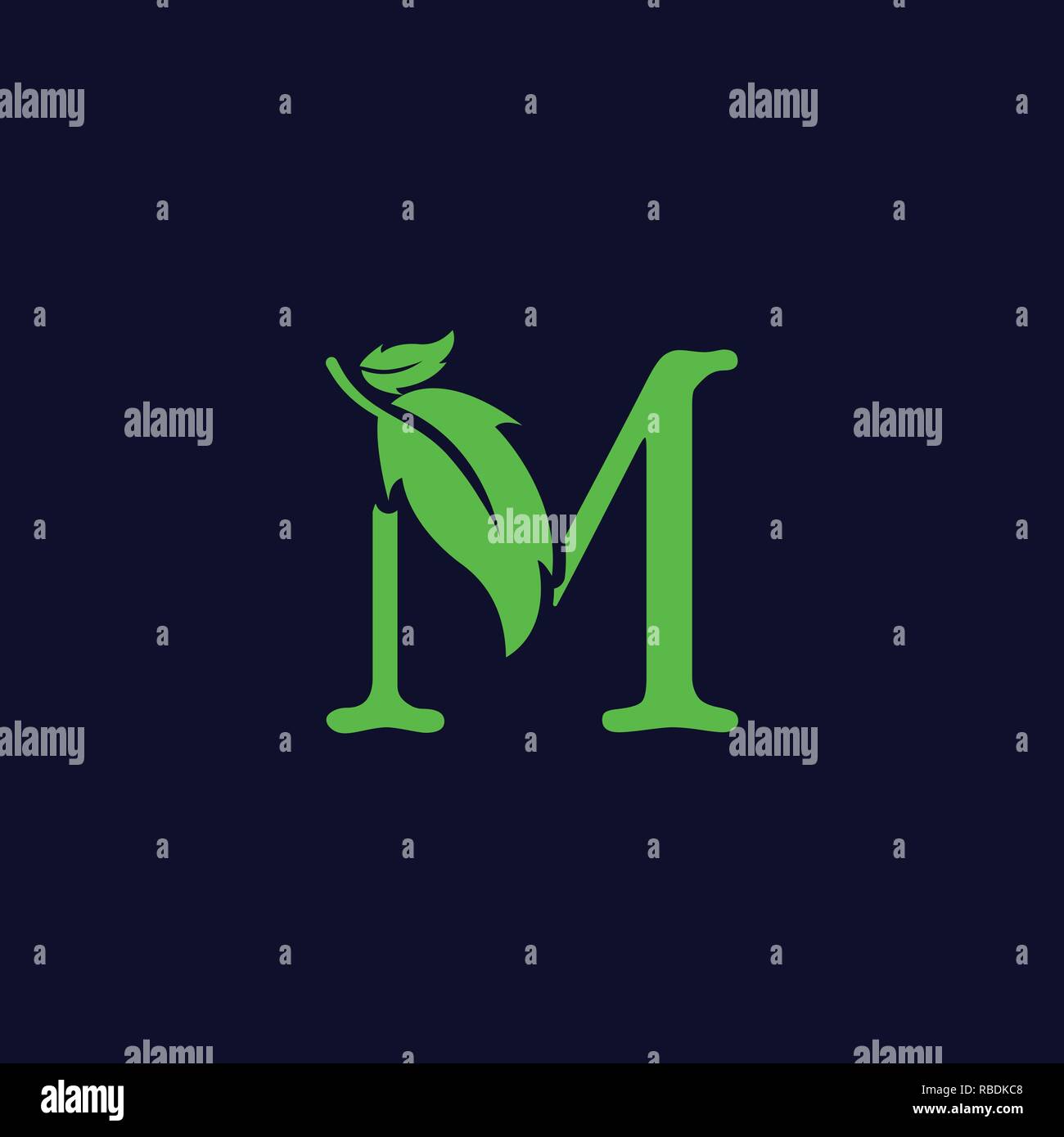 letter m leaf nature, eco green logo template vector illustration Stock ...