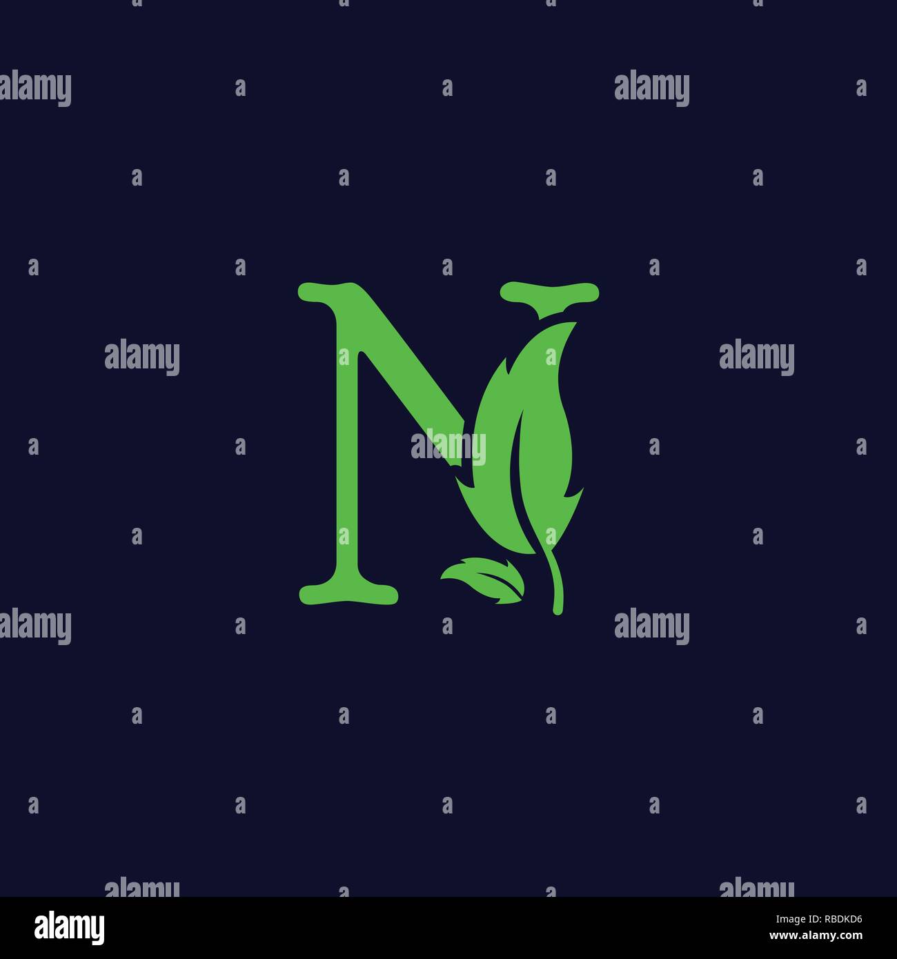 letter n leaf nature, eco green logo template vector illustration Stock ...