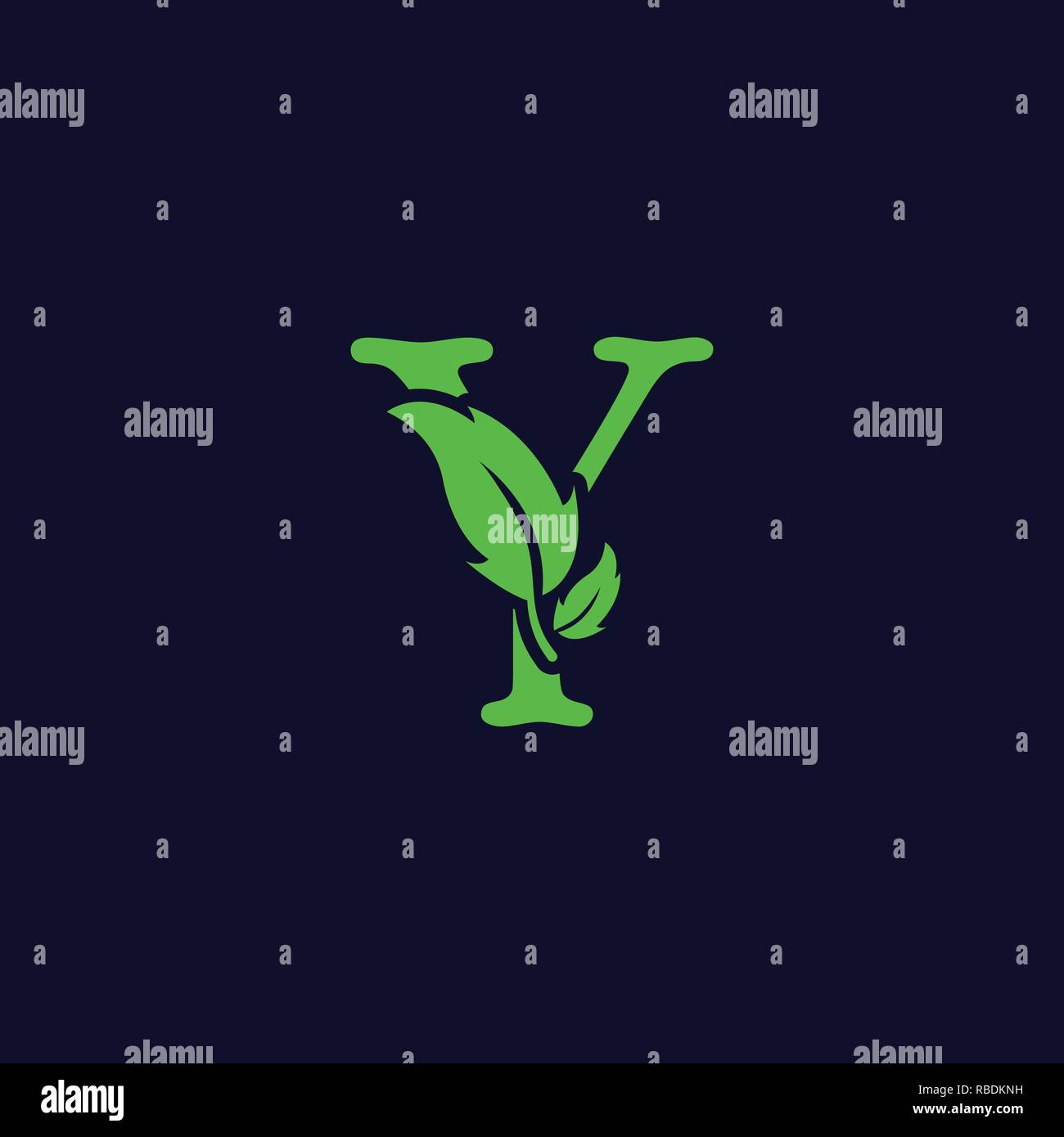 letter y leaf nature, eco green logo template vector illustration Stock ...