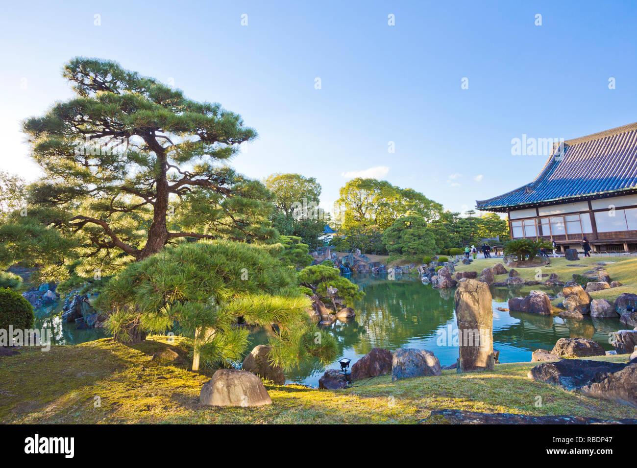 Ninomaru Garden in grounds of Nijo Castle in Kyoto Japan Stock Photo