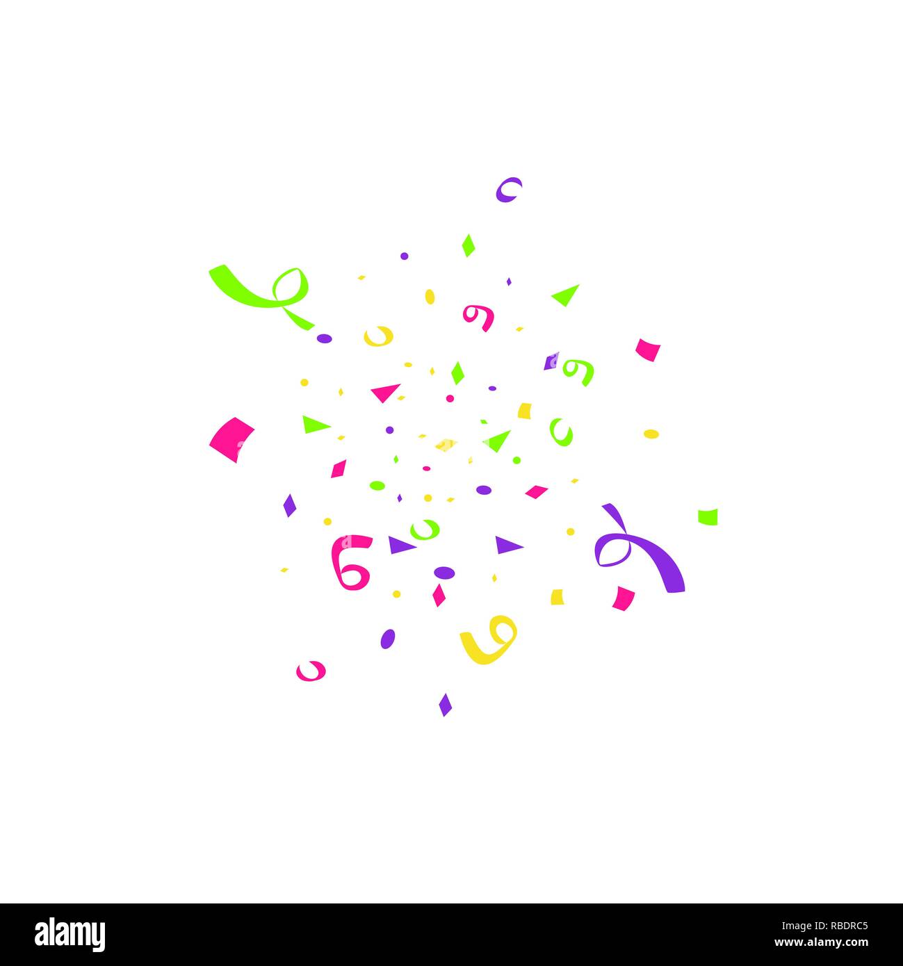 Colorful confetti burst isolated on white background. Festive template ...