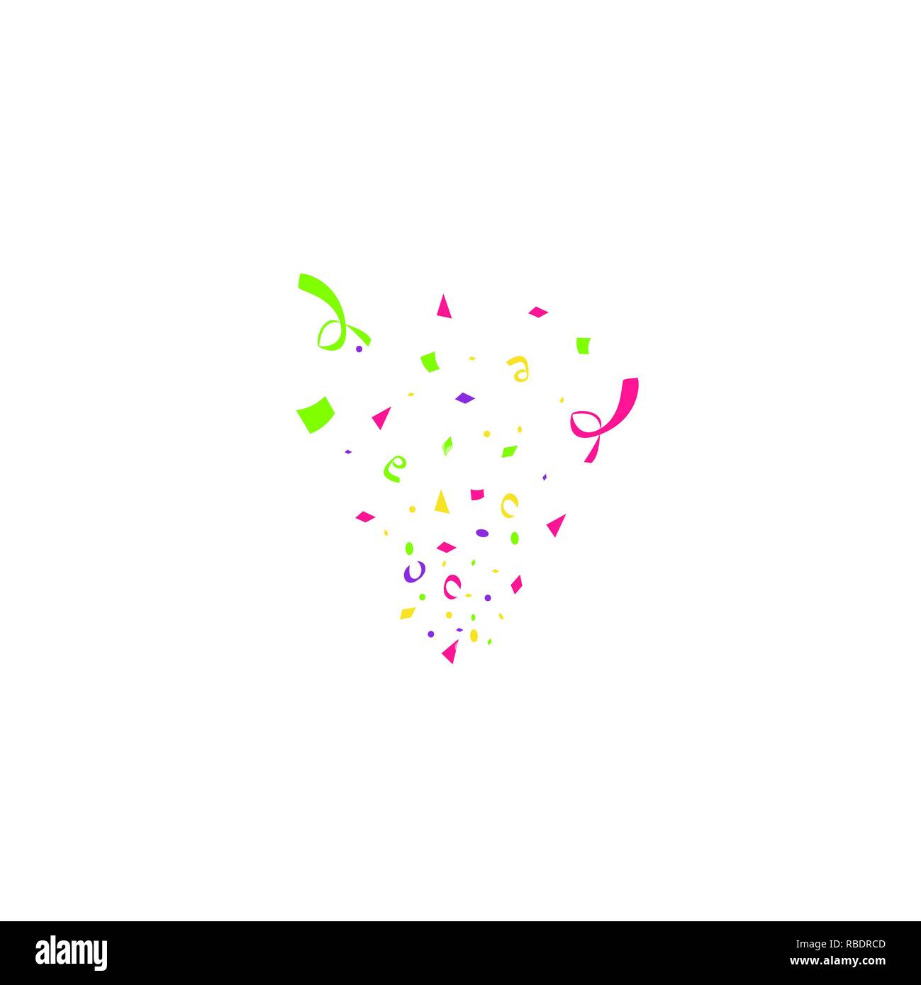 Colorful confetti burst isolated on white background. Festive template ...