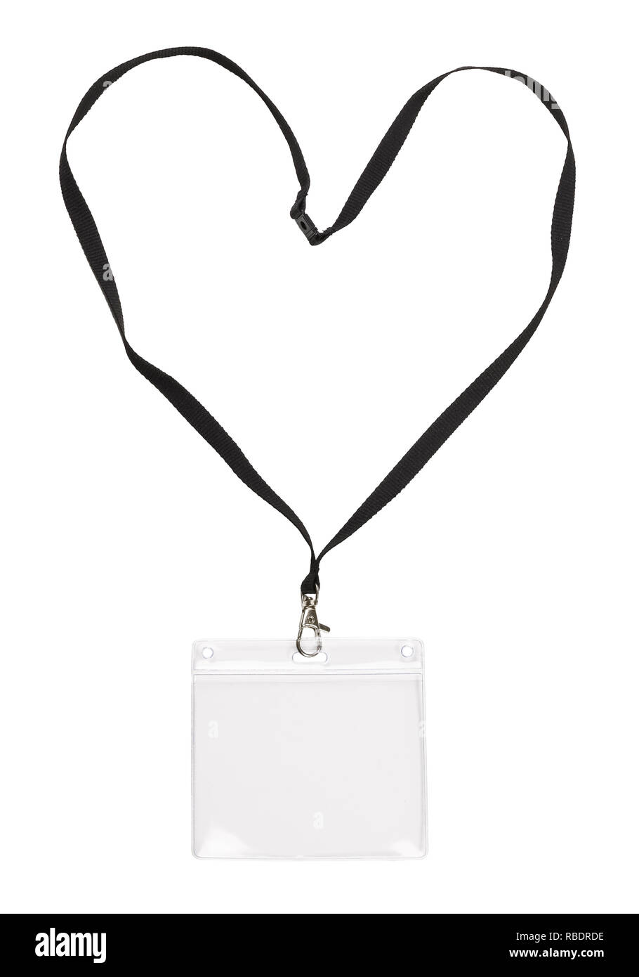 Name badge and lanyard in a heart shape Stock Photo