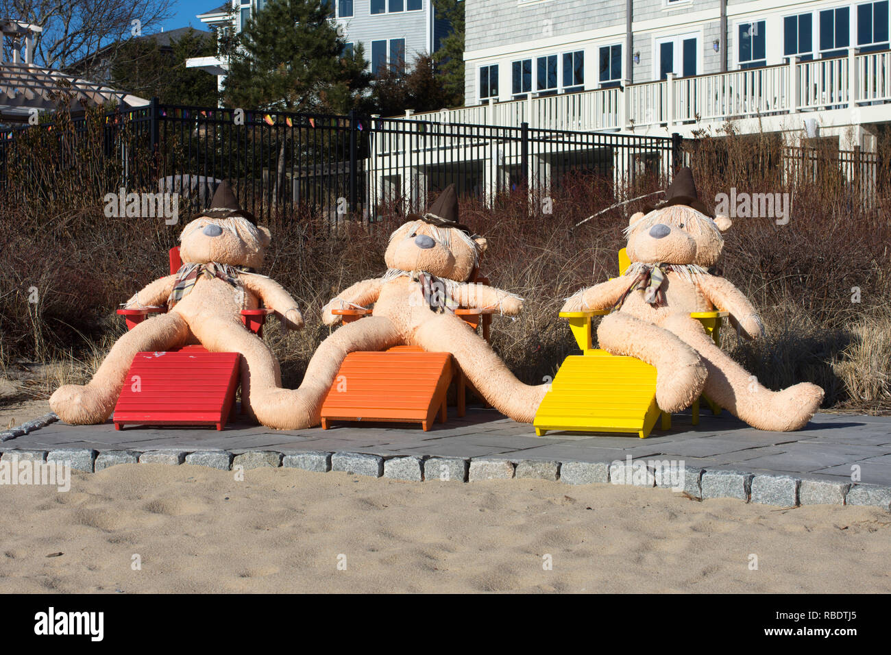 'Bathing Beauties' in winter on Cape Cod in Provincetown, Massachusetts, USA Stock Photo