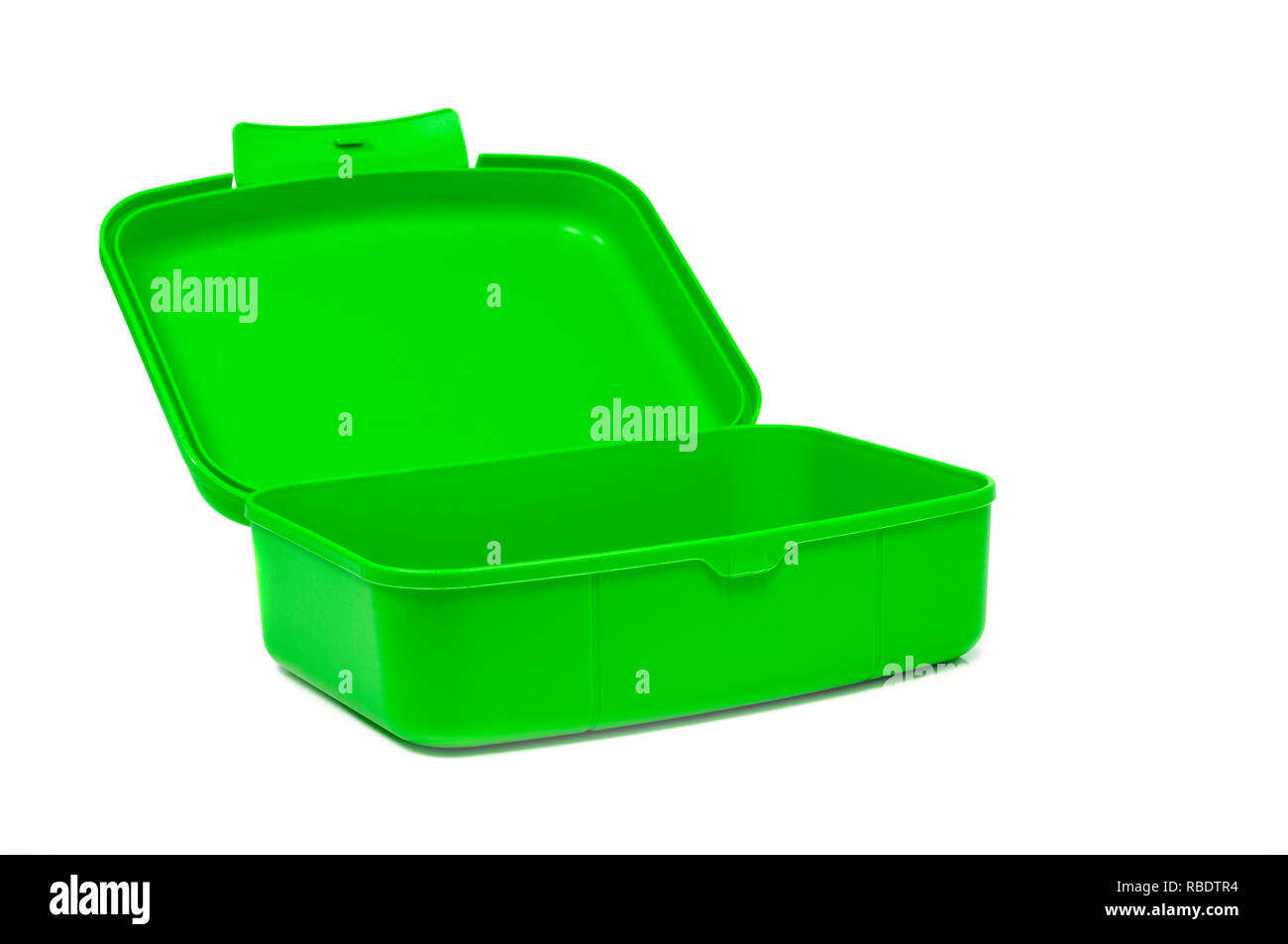 green lunchbox isolated on white Stock Photo