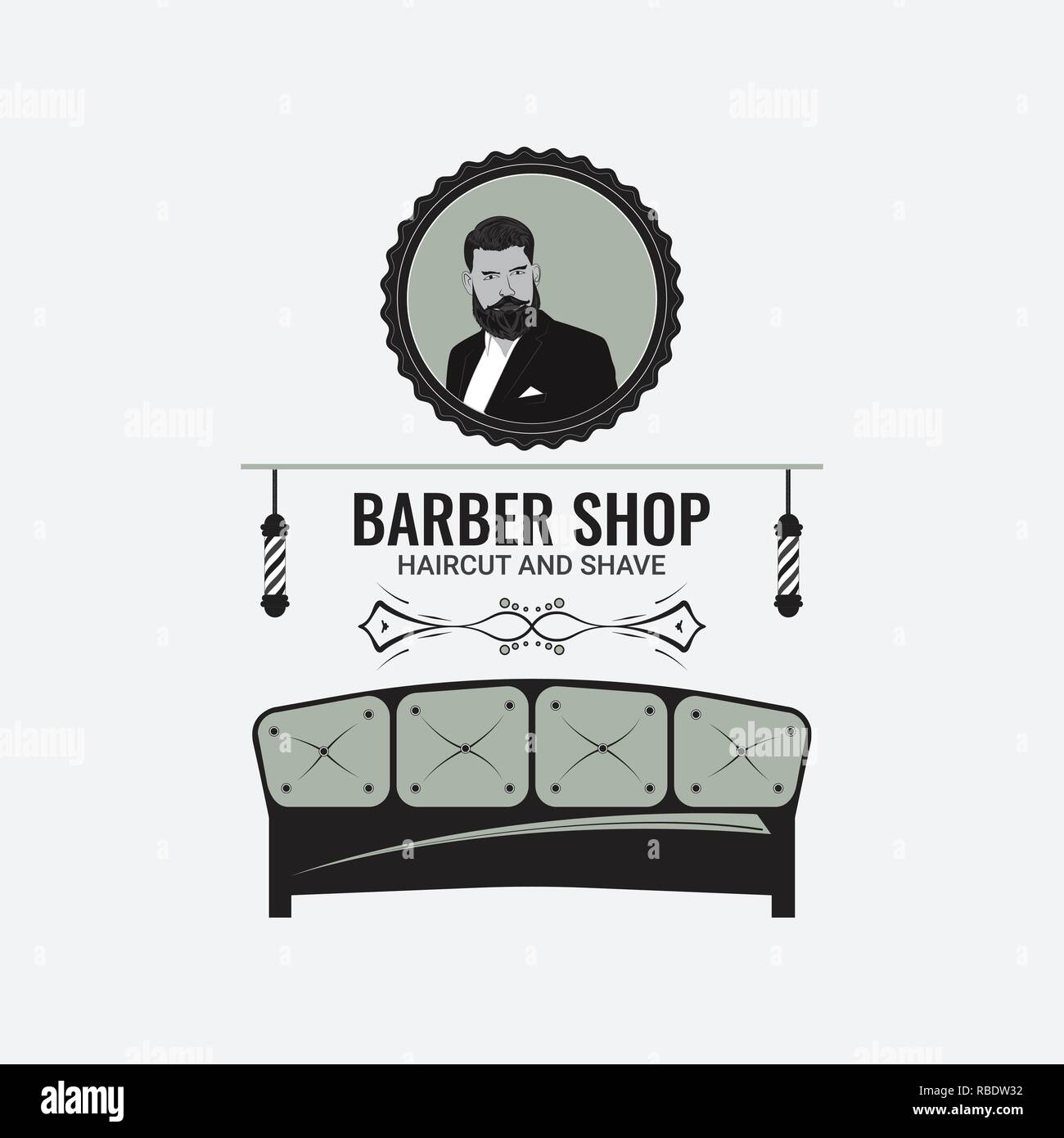 Stylish Barber Shop Stock Vector
