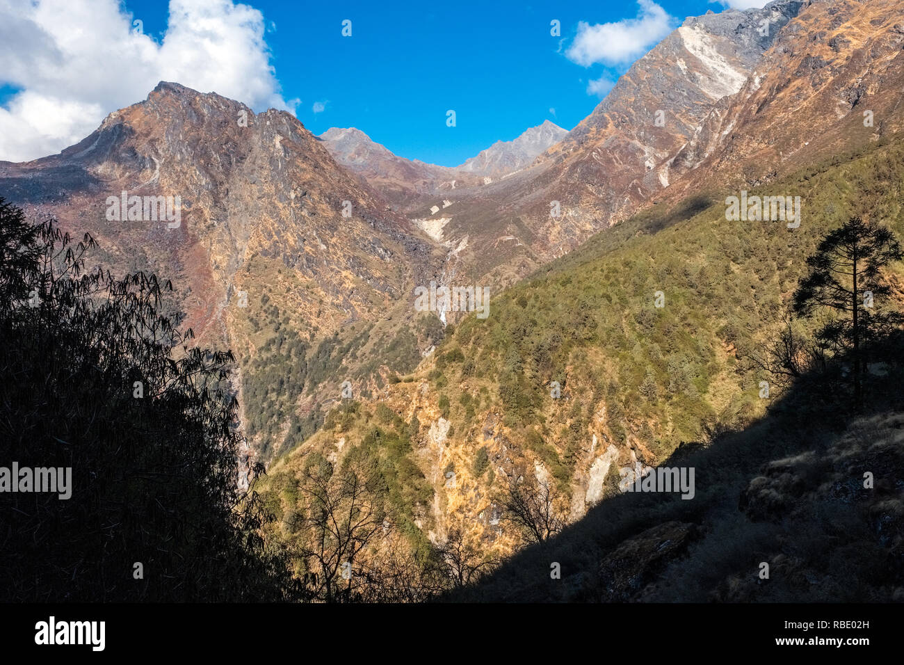 Section of the Gosaikunda Trek between the Laurebina Pass and Thadepati (Tharepati / Thare Pati ) Stock Photo