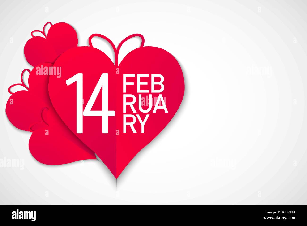 Happy valentines day, red hearts with white background, vector ...