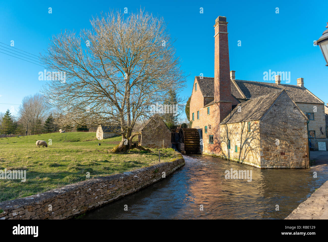 Water mill in English countryside Stock Photo