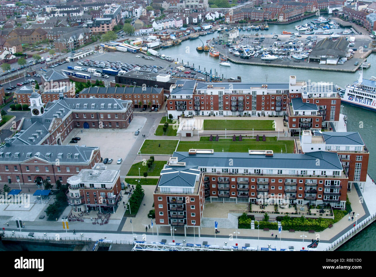 Portsmouth harbour aerial view Stock Photo