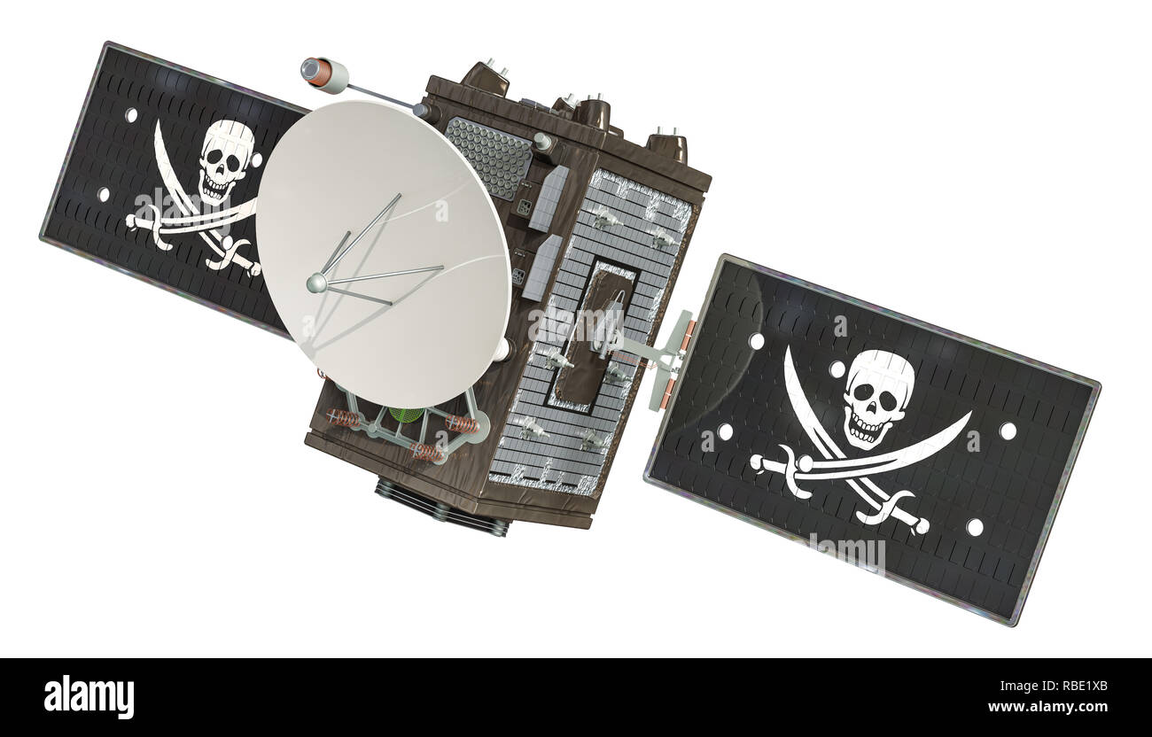 Pirate satellite, 3D rendering isolated on white background Stock Photo Alamy