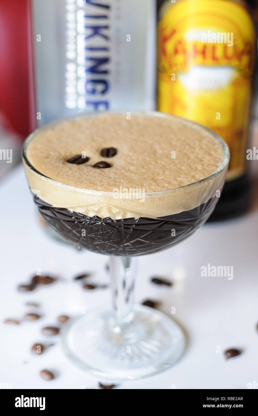Espresso Martini made with Vodka and Kuhlua Stock Photo Alamy