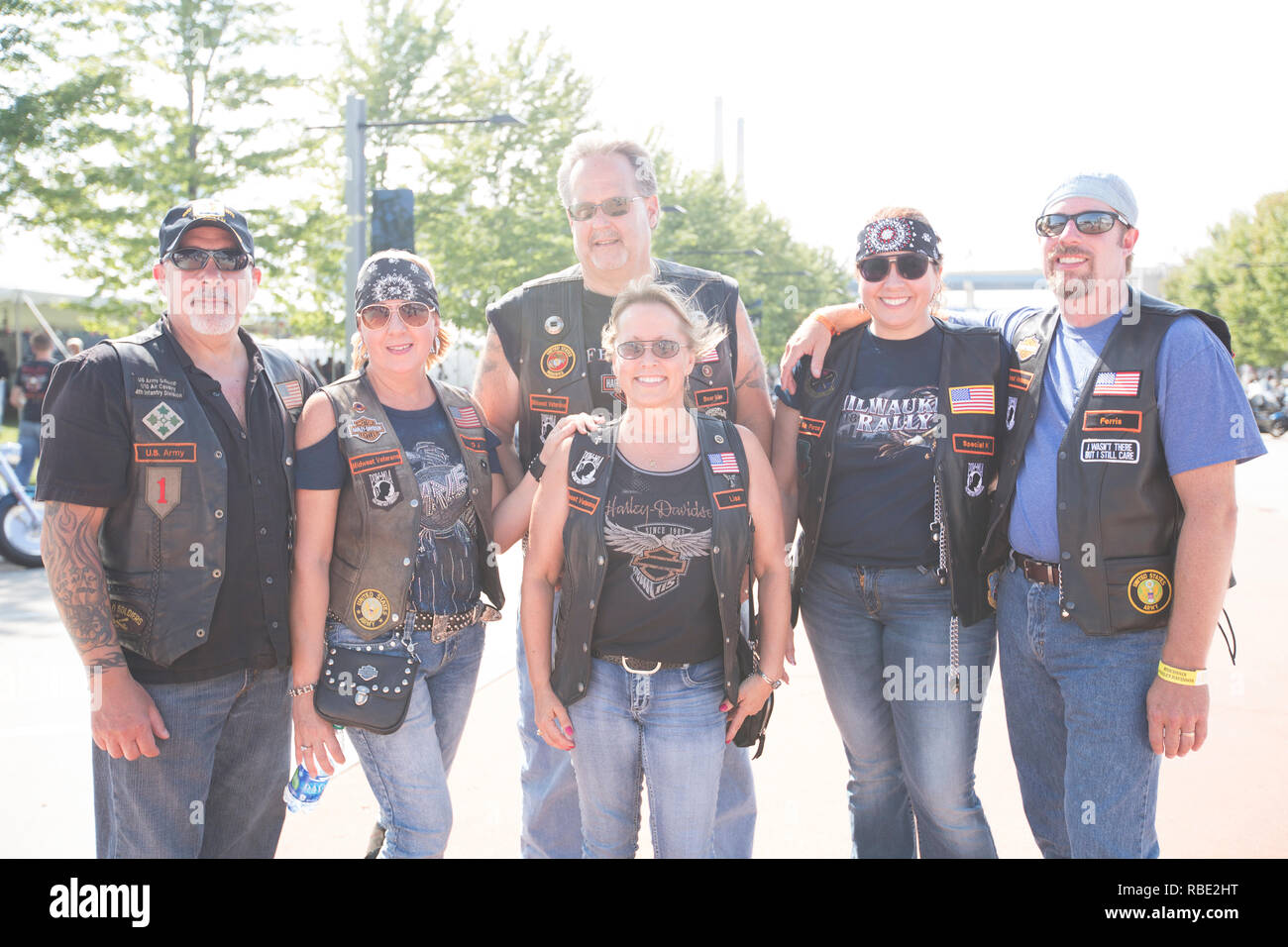 Motorcycle riders from all over the world attend the 115th Harley-Davidson anniversary celebration event at the Harley-Davidson Museum in Milwaukee, W Stock Photo