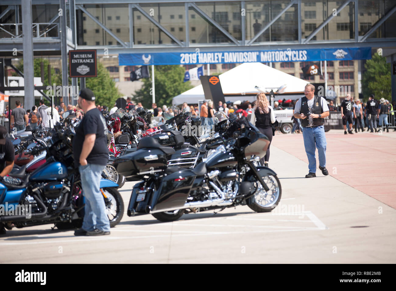 Motorcycle riders from all over the world attend the 115th Harley