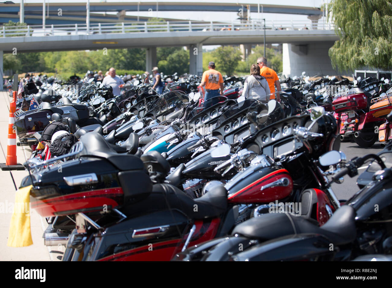 Motorcycle riders from all over the world attend the 115th Harley