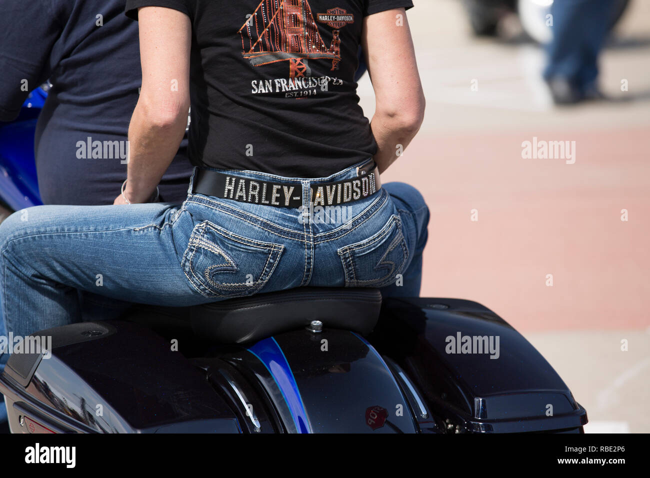 woman riding harley davidson motorcycles