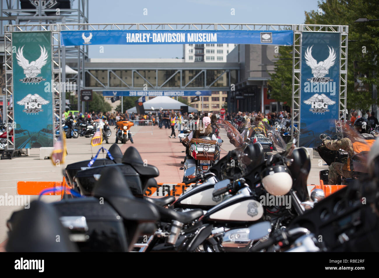 Motorcycle riders from all over the world attend the 115th Harley