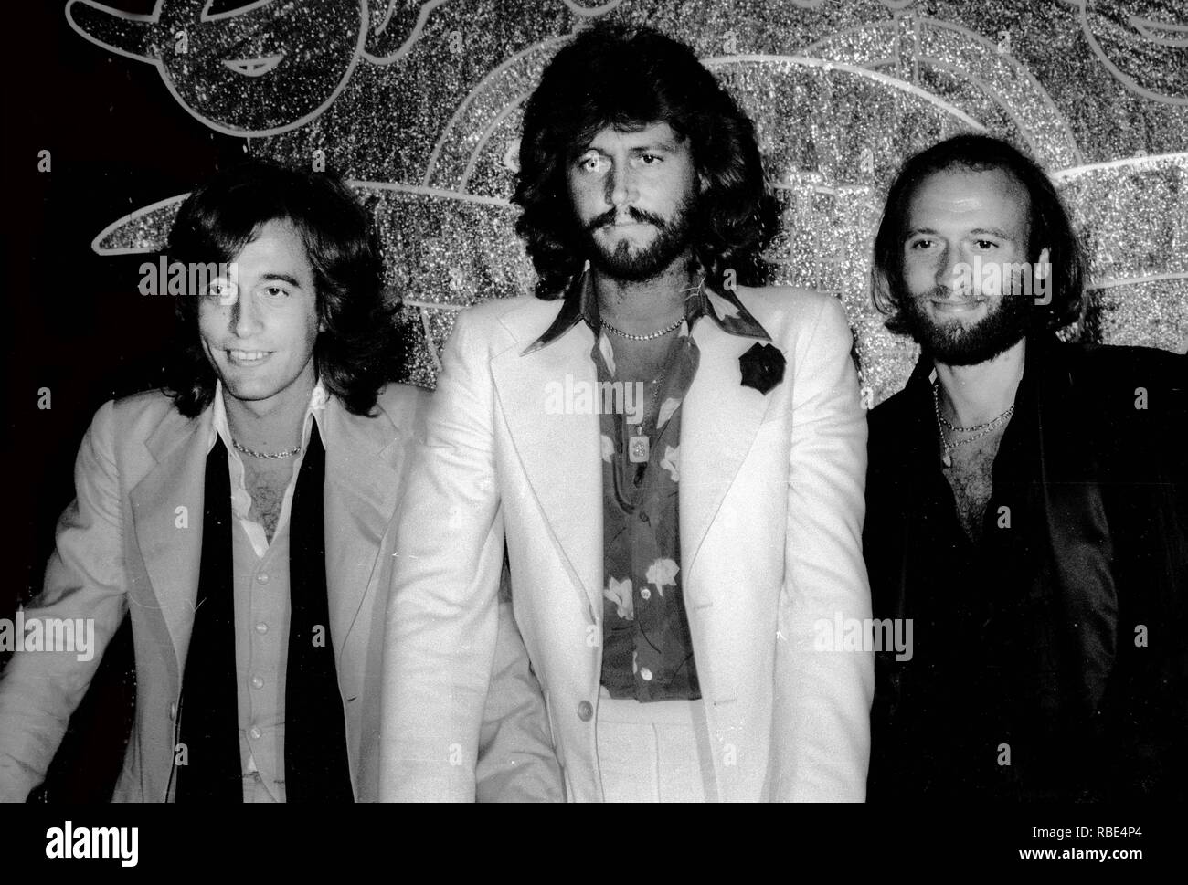 The Bee Gees Robin Gibb Barry Gibb Maurice Gibb 1977  Photo By Adam Scull/PHOTOlink /MediaPunch Stock Photo