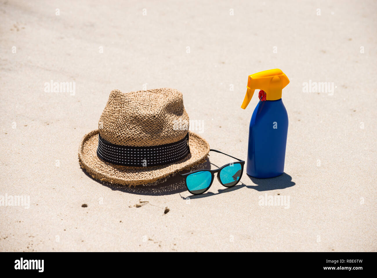 Set for a beach holiday on the shores of the ocean. Stock Photo