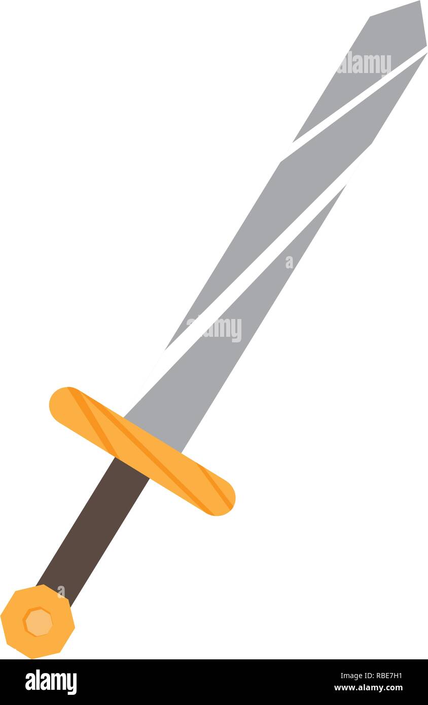 Isolated pixelated sword icon. Vector illustration design Stock Vector