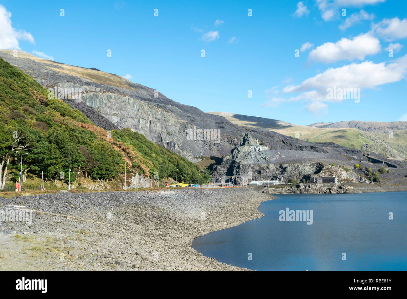 Llyn Peris lake at the base of the Dinorwig Power Station in North Wales Stock Photo