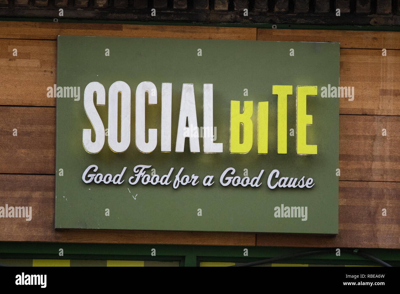 Social Bite cafe sign, Glasgow, Scotland, UK Stock Photo Alamy