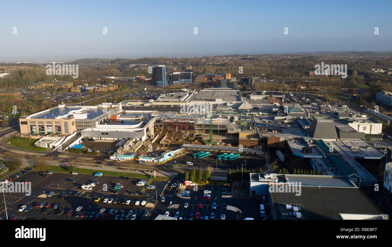 Aerial view of Telford Town Centre Shropshire 2019 Stock Photo