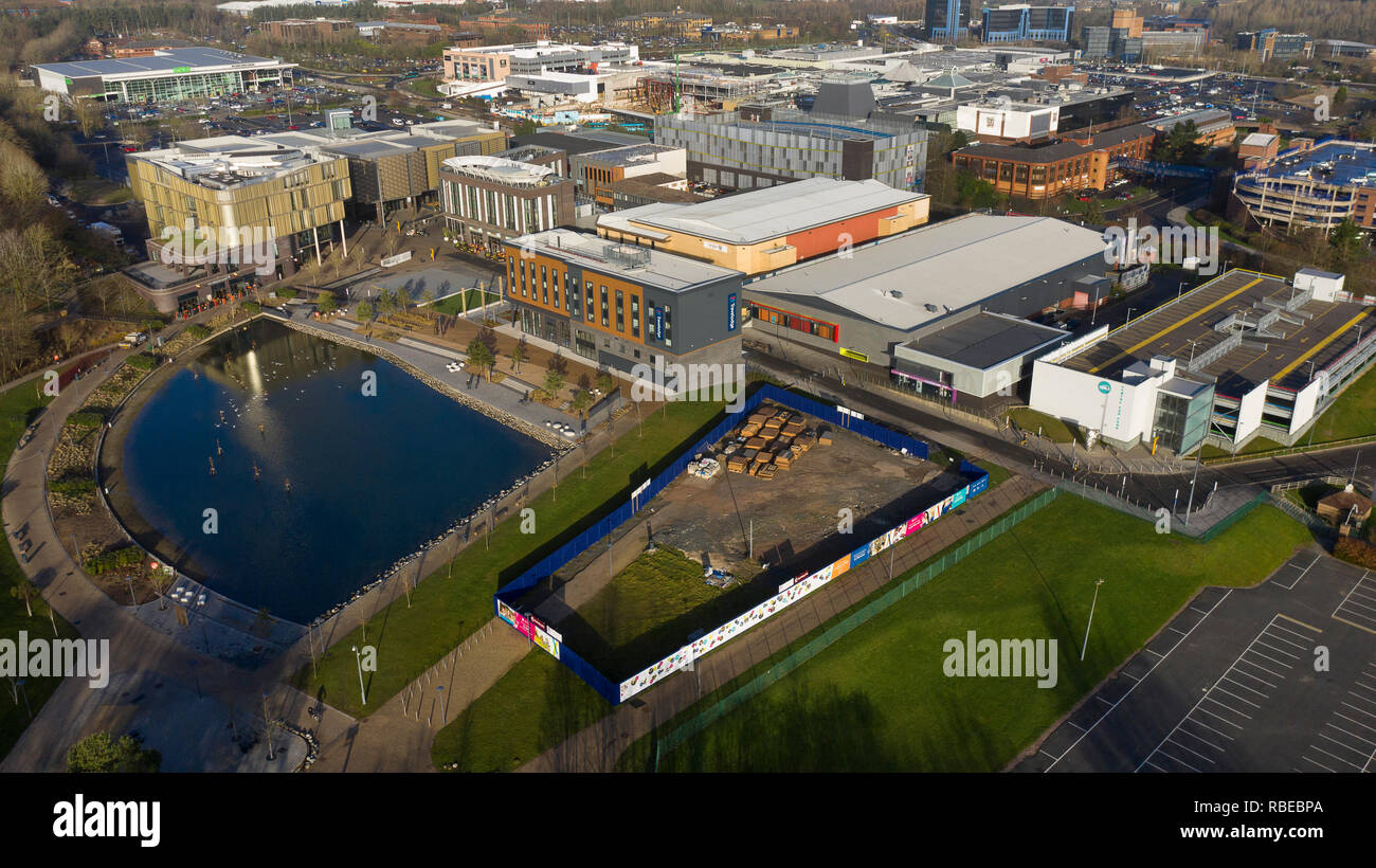 Aerial view of Southwater at Telford Town Centre Shropshire 2019 Stock Photo Alamy